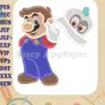 Super Mario Odyssey With Cappy Hat Fill Machine 02 Embroidery Design - Instant Download