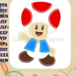 Toad Super Mario Applique Embroidery Design - Instant Download