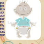 Tommy Pickles Rugrats Fill Embroidery Design 03 - Instant Download