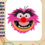 Animal Muppet Baby Head 01 Applique Embroidery Design - Instant Download