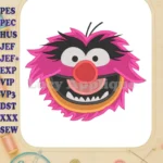 Animal Muppet Baby Head 01 Fill Embroidery Design - Instant Download