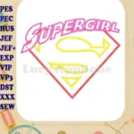 Applique SuperGirl 02 Embroidery Design - Instant Download