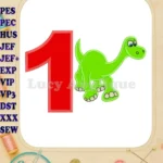 Arlo The Good Dinosaur Birthday Number 1 Applique Design - Instant Download