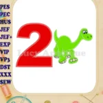 Arlo The Good Dinosaur Birthday Number 2 Applique Design - Instant Download