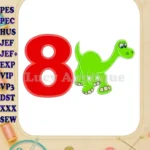 Arlo The Good Dinosaur Birthday Number 8 Applique Design - Instant Download