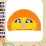 Autism Muppet Head Applique Embroidery Design - Instant Download