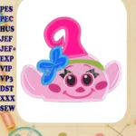 Baby Poppy Troll Applique Embroidery Design - Instant Download