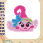 Baby Poppy Troll Fill Machine Embroidery Design - Instant Download