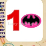 Batgirl Birthday Number 1 Applique Design - Instant Download