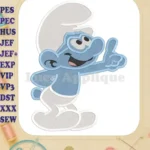 Brainy Smurf Fill Embroidery Design - Instant Download