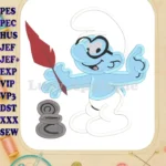 Brainy Smurf The Smurfs Applique Design - Instant Download