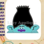 Branch Trolls Applique 01 Embroidery Design - Instant Download