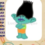 Branch Trolls Applique 02 Embroidery Design - Instant Download