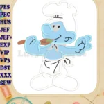 Chef Smurf The Smurfs Applique Design - Instant Download