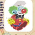 Clown Smurf Fill Embroidery Design 01 - Instant Download