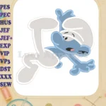 Clumsy Smurf Fill Embroidery Design - Instant Download
