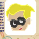 Dash Parr Incredibles Head Fill Embroidery Design - Instant Download