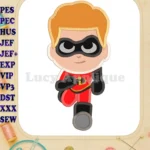 Dash Parr The Incredibles Applique Embroidery Design - Instant Download