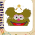 Fozzie Muppet Baby Head 02 Applique Embroidery Design - Instant Download
