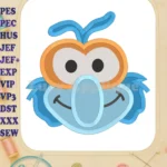 Gonzo Muppet Baby Head 01 Fill Machine Embroidery Design - Instant Download