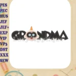 Grandma Jack Jack Parr The Incredibles Fill Machine Embroidery Design - Instant Download