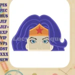 Head Wonder Woman Fill Machine Embroidery Design - Instant Download