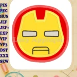 Iron Man Baby Superhero Head Applique Design - Instant Download