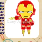 Iron Man Superhero Applique Design 1 - Instant Download