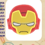 Iron Man Superhero Head Filled Embroidery Design 1 - Instant Download
