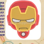 Iron Man Superhero Head Filled Embroidery Design 2 - Instant Download