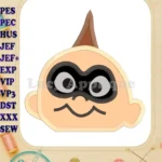 Jack Jack Parr Incredibles Head Applique Embroidery Design - Instant Download