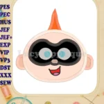 Jack Jack Parr The Incredibles Head Applique Embroidery Design - Instant Download