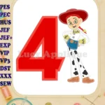 Jessie Toy Story 4th Birthday Applique Embroidery Design - Instant Download