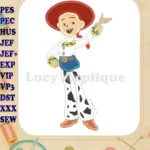 Jessie Toy Story Applique 02 Embroidery Design - Instant Download
