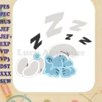 Lazy Smurf The Smurfs Fill Embroidery Design - Instant Download