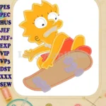 Lisa Simpson Skateboard Applique Design - Instant Download