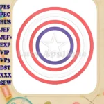 Logo Captian Amarica Applique Embroidery Design 1 - Instant Download