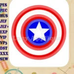 Logo Captian Amarica Applique Embroidery Design - Instant Download