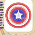 Logo Captian Amarica Fill Machine Embroidery Design - Instant Download