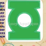 Logo Green Lantern Applique Embroidery Design - Instant Download