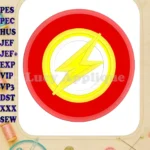 Logo The Flash Applique Embroidery Design - Instant Download