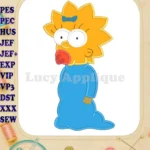 Maggie Simpson Applique Design - Instant Download