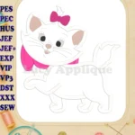 Marie Cat The Aristocats Applique 01 Embroidery Design - Instant Download
