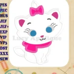 Marie Cat The Aristocats Applique 02 Embroidery Design - Instant Download