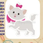 Marie Cat The Aristocats Fill Machine 01 Embroidery Design - Instant Download