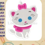 Marie Cat The Aristocats Fill Machine 02 Embroidery Design - Instant Download