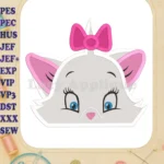 Marie The Aristocats Head Fill Machine Embroidery Design - Instant Download