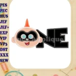ONE Jack Jack Parr The Incredibles Applique Embroidery Design - Instant Download