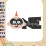 ONE Jack Jack Parr The Incredibles Fill Machine Embroidery Design - Instant Download