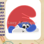PaPa Smurf Head Fill Machine Embroidery Design - Instant Download